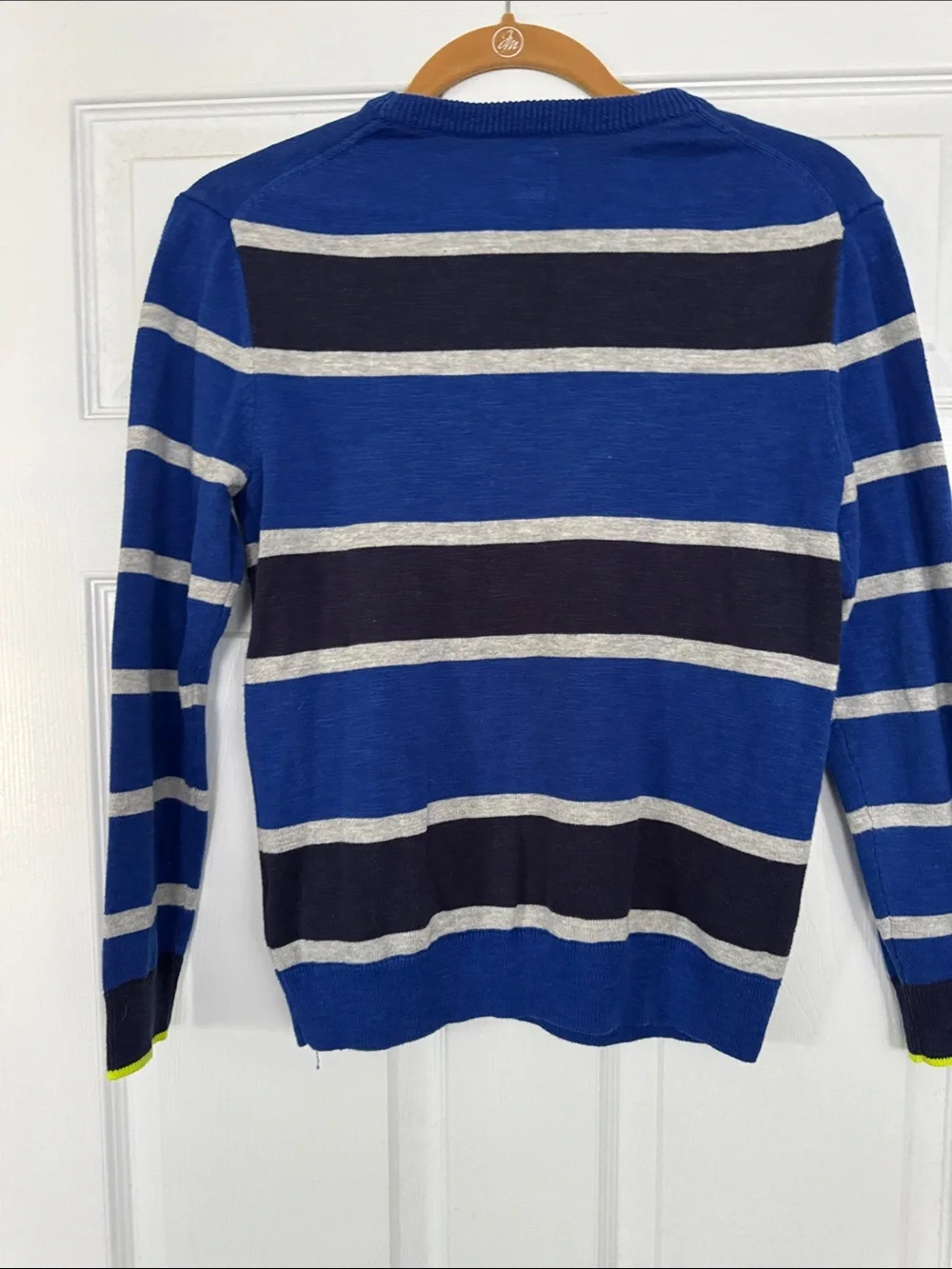 GAP boys xl 12 Royal Blue Striped Crewneck Sweater