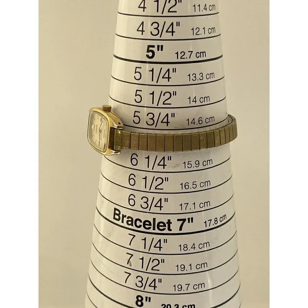 Vintage Lorus Quartz Women's Watch V235-5060 RO Gold Tone Stretch Band USA Made