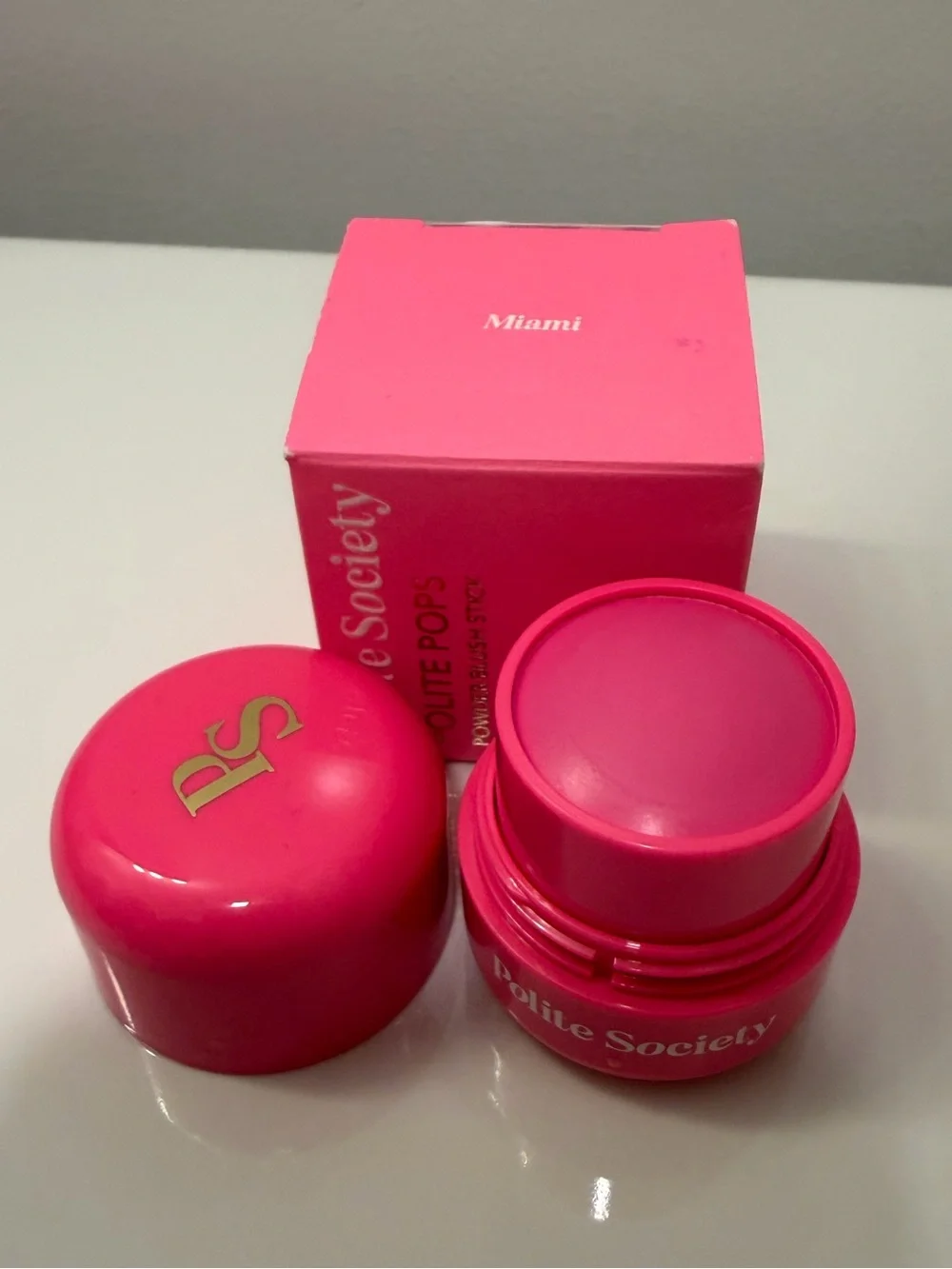Polite Society Polite Pops Powder Blush Stick (Shade: MIAMI) - New In Box