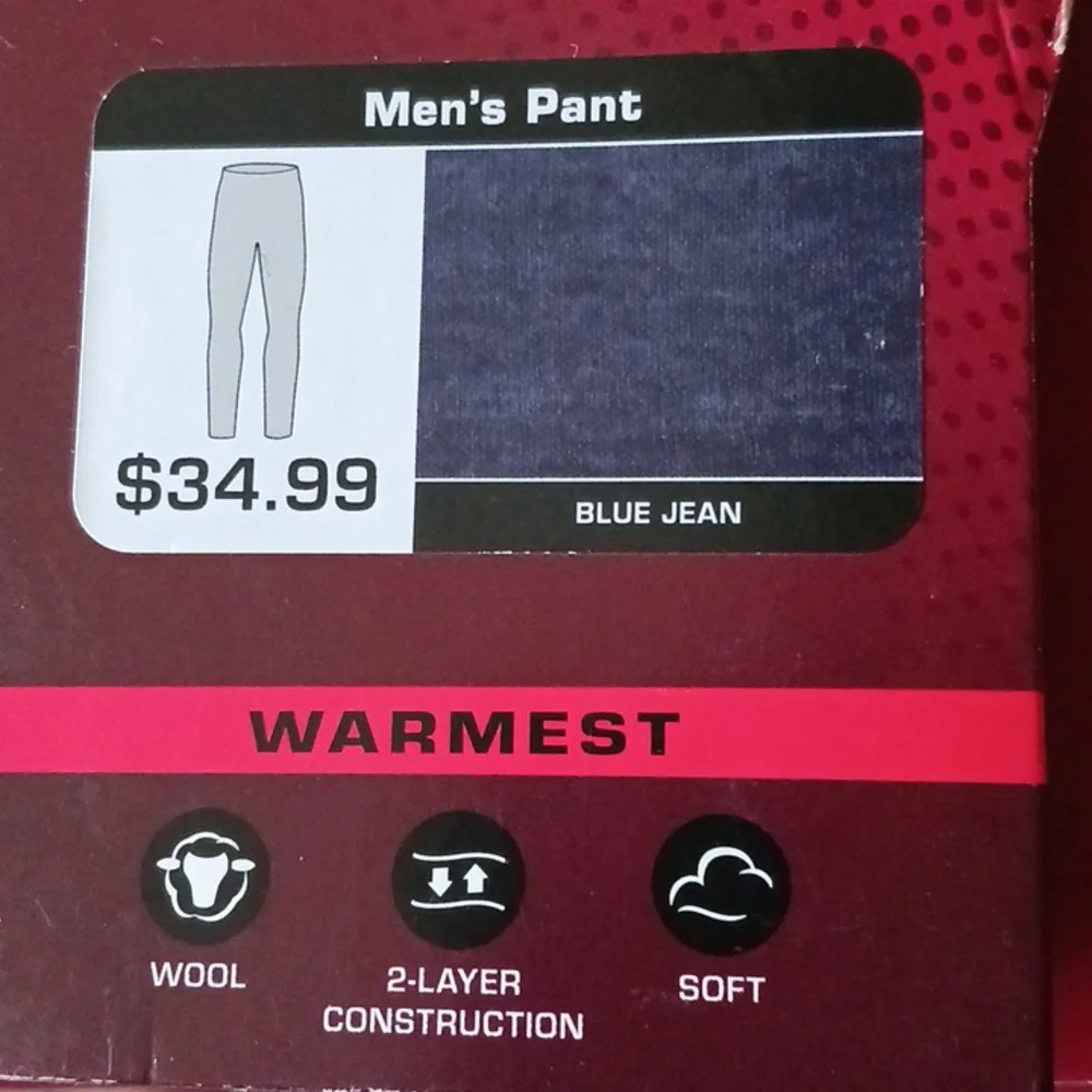 Men's L Champion Duofold Warmest Baselayer Pants NWT