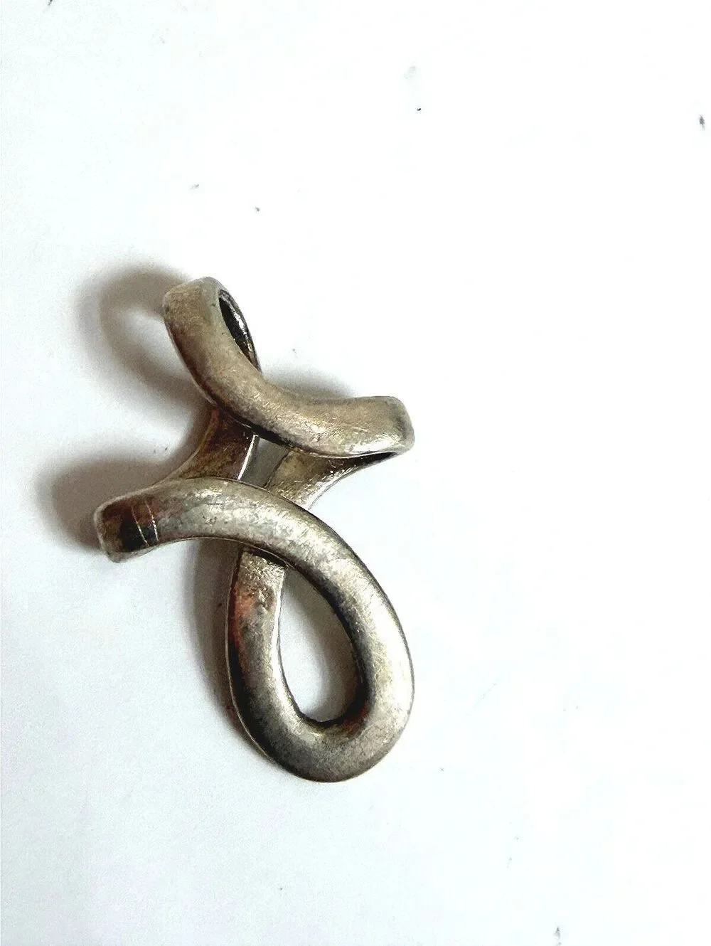 Sterling Silver Abstract Loop Cross Pendant