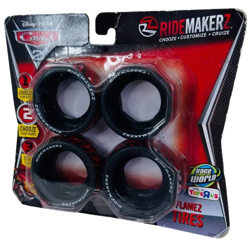 2011 Disney Pixar Cars 2 Ridemakerz RC‎ Lightning Flamez Car Tires - Set of 4
