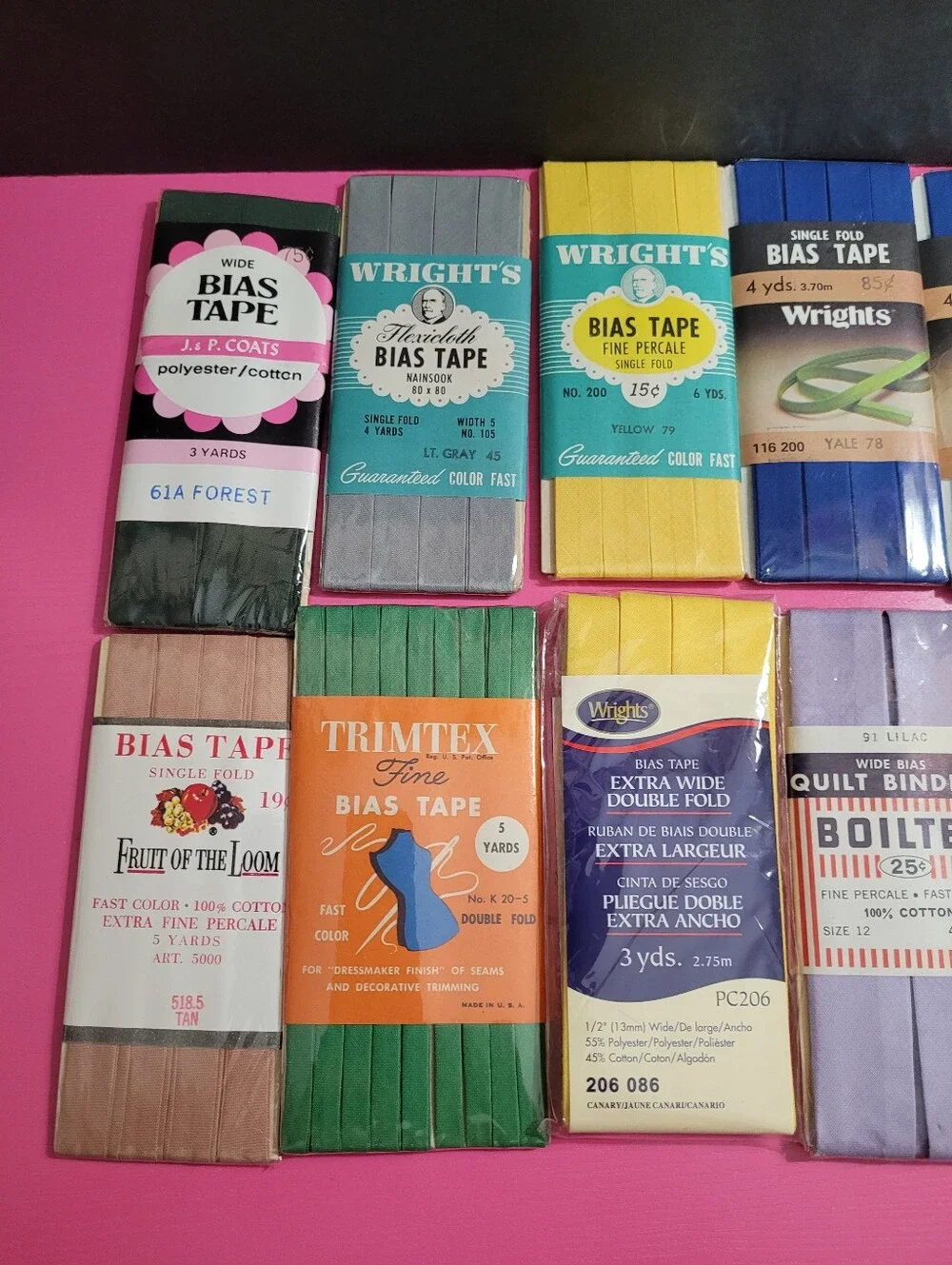 Vintage Assorted Bias Tape Bundle 14 Packs (1237)