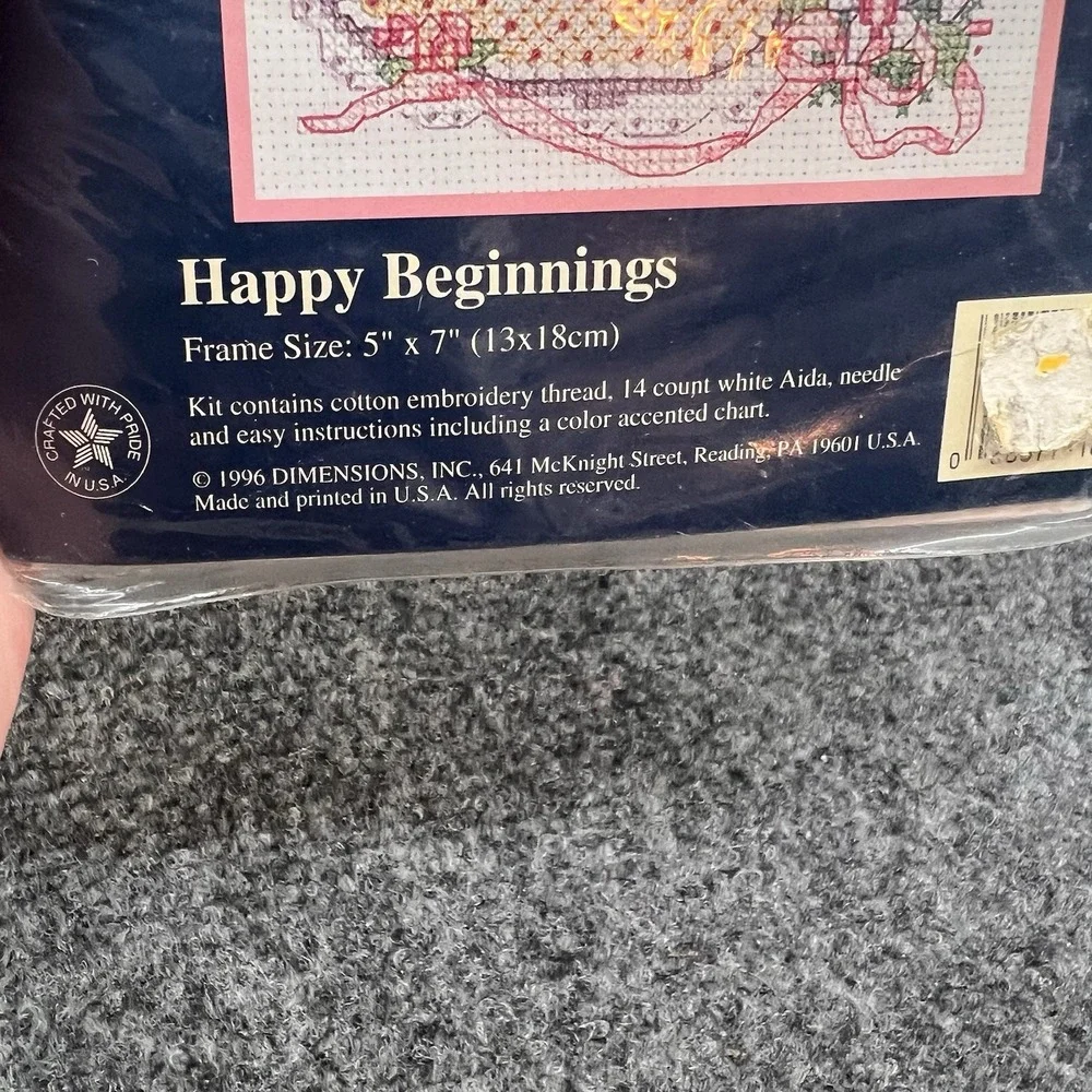 New Vintage - Happy Beginnings Counted Cross Stitch Kit 1996 Jiffy Wedding