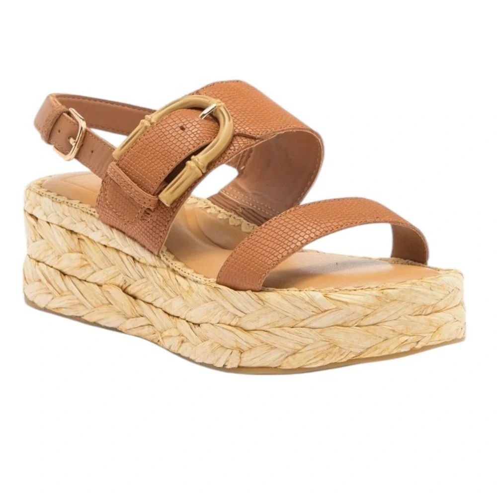 NWT DOLCE VITA CHERA‎ PLATFORM SLINGBACK SANDALS IN TAN SIZE 9