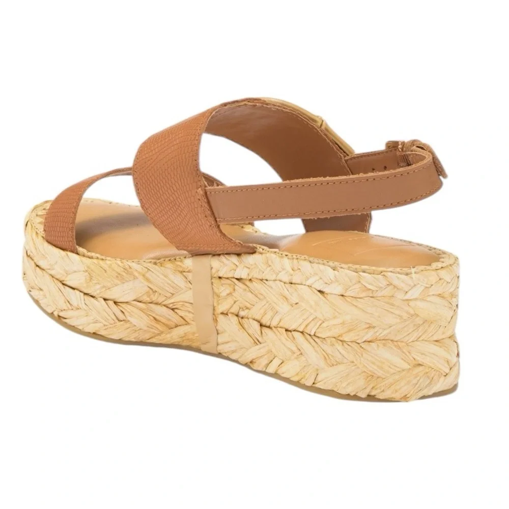 NWT DOLCE VITA CHERA‎ PLATFORM SLINGBACK SANDALS IN TAN SIZE 9