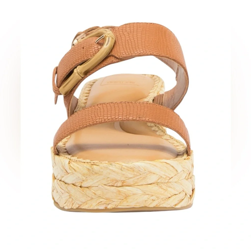 NWT DOLCE VITA CHERA‎ PLATFORM SLINGBACK SANDALS IN TAN SIZE 9