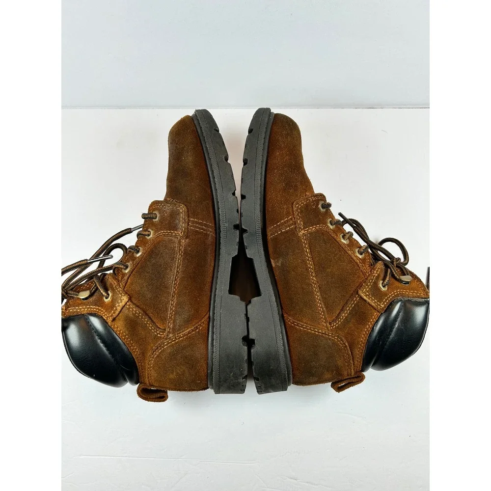 Brahma Mens Work Boots Brown‎ Suede Leather Lace Up Oil Resistant Size 7W
