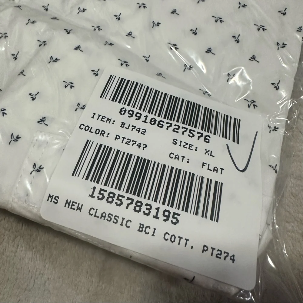 J crew Slim Secret Wash cotton poplin shirt white spring toss flower print