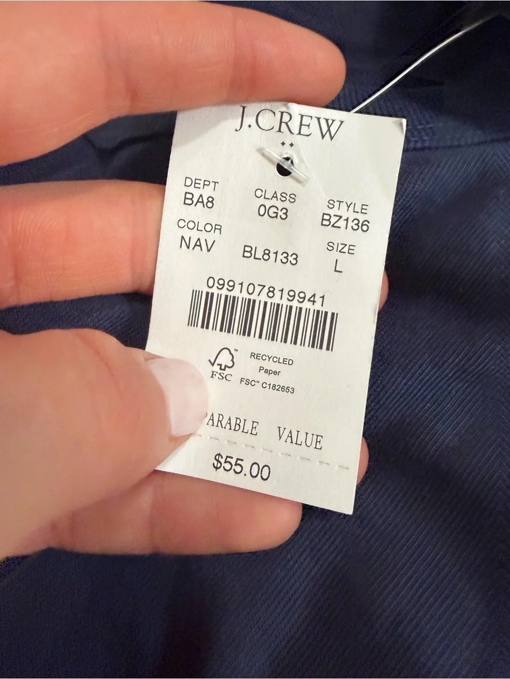 J crew navy Garment-dyed tee