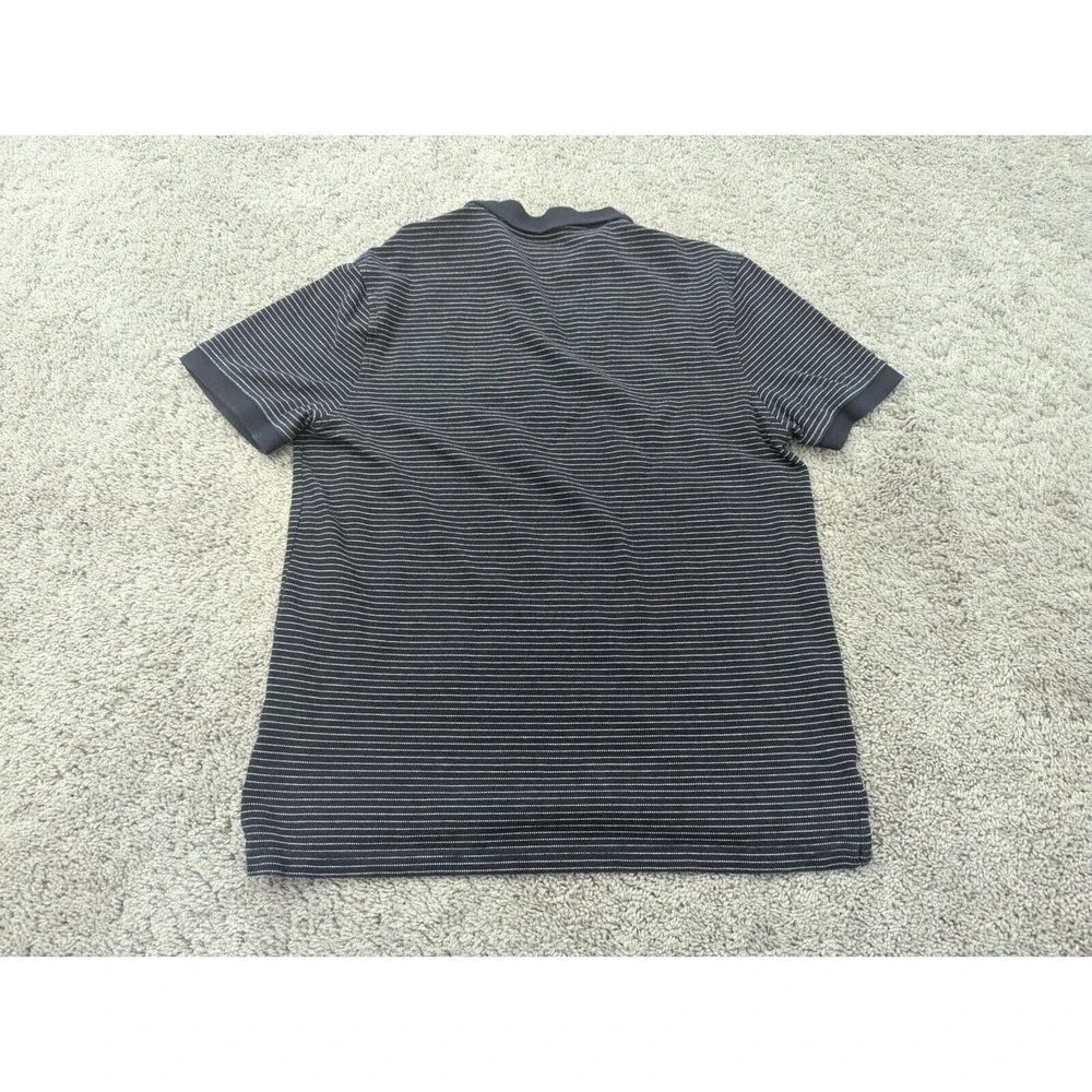 J. Crew Polo Shirt Mens‎ Medium Short Sleeve Stretch Pique Striped Black Golf