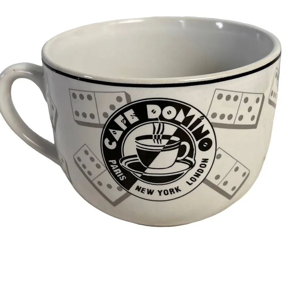 Cafe Domino Coffee Cup Mug New York Paris London Large Soup Drink Souvenir