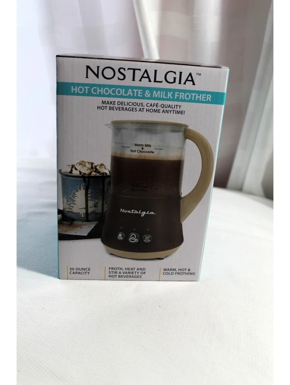 Nostalgia Hot Chocolate & Milk Frother 30 oz. Capacity NIB