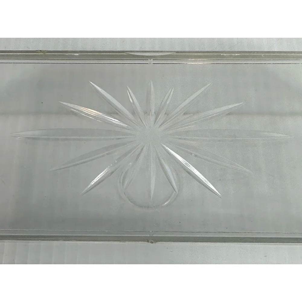 Vintage Vanity Trinket Jewelry Box Plastic Acrylic Starburst Lidded‎ Clear