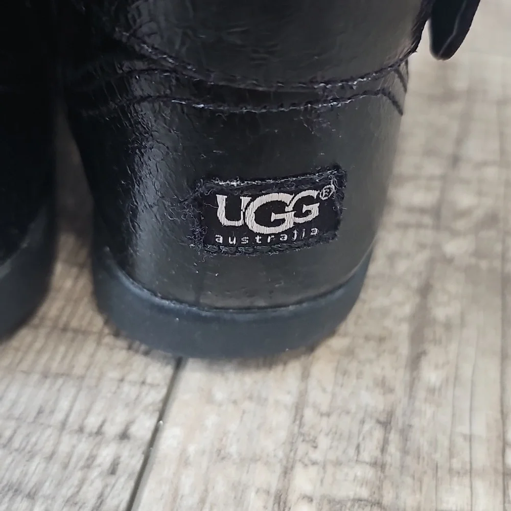 UGG Black Kids Boots with Buckle