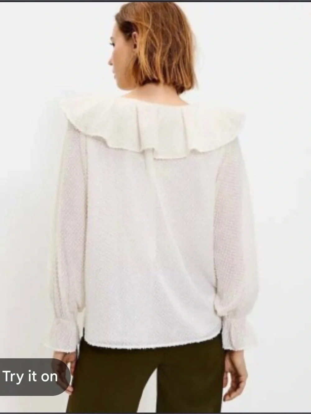 LOFT ivory ruffle