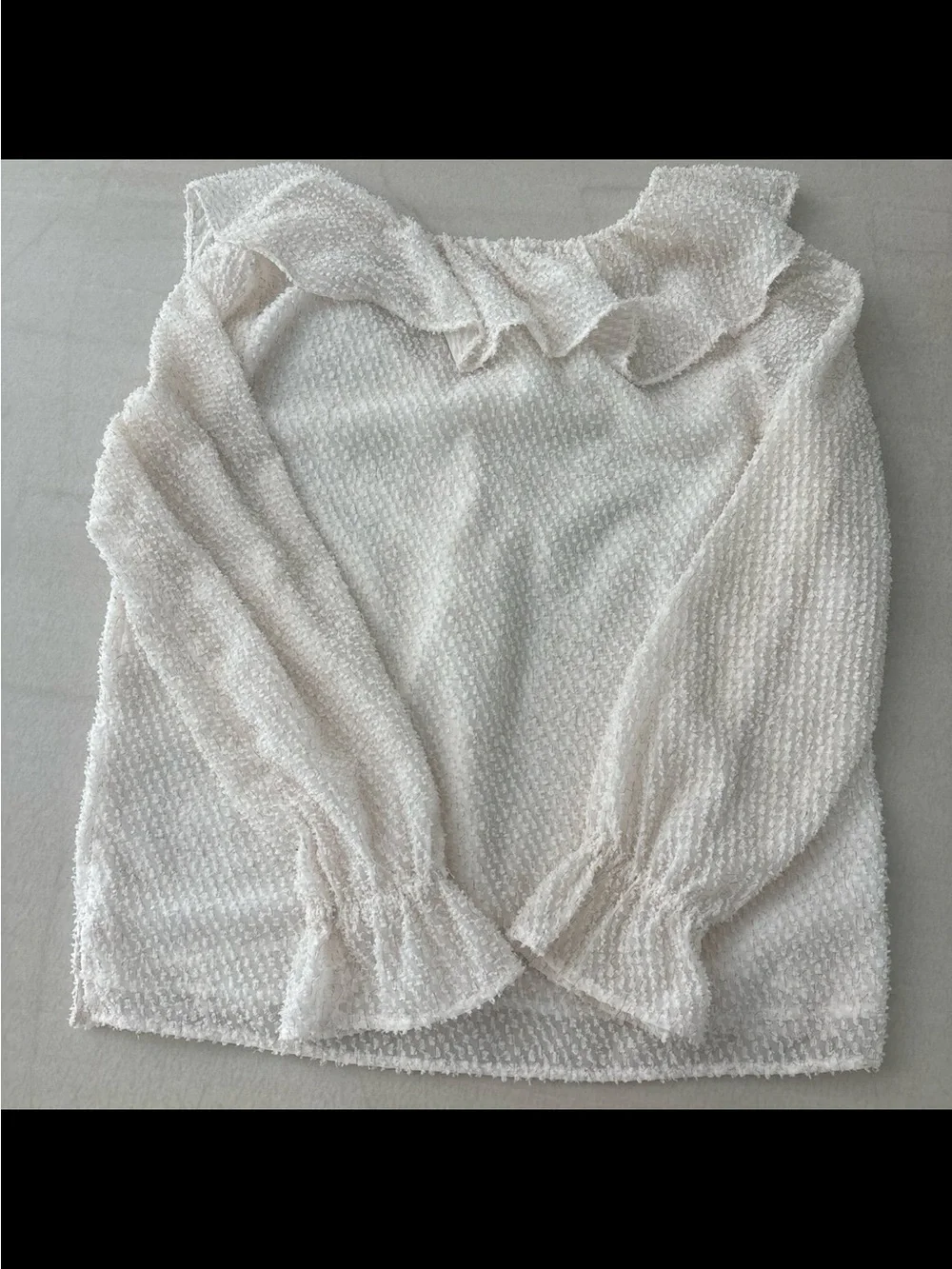 LOFT ivory ruffle