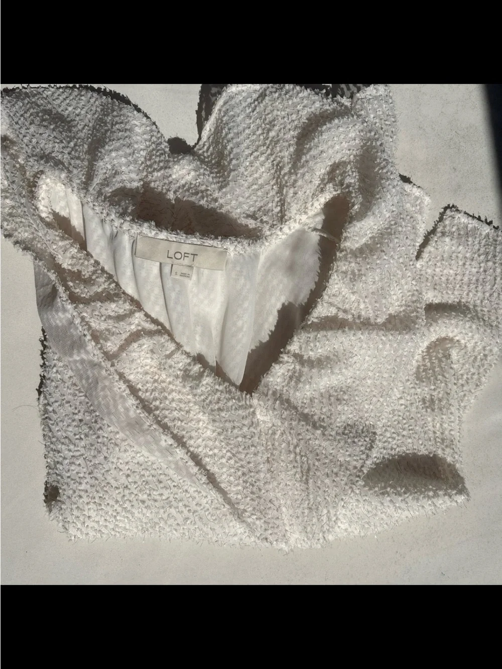 LOFT ivory ruffle