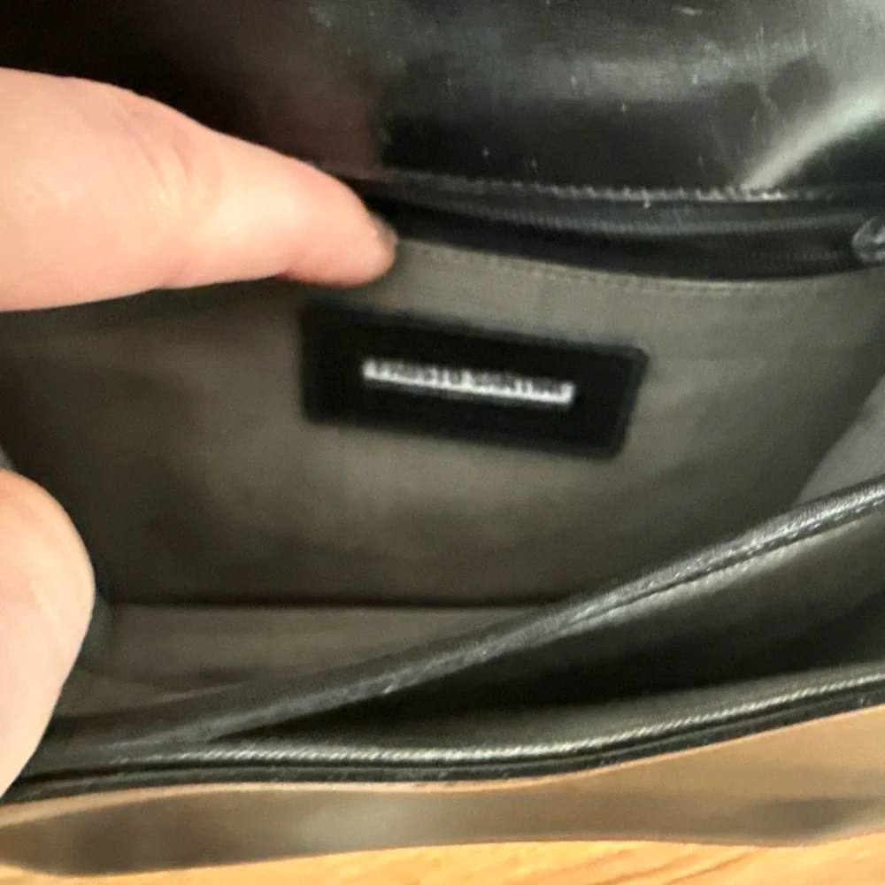 Vintage Fausto Santini Black Leather Shoulder Bag – Made in Italy