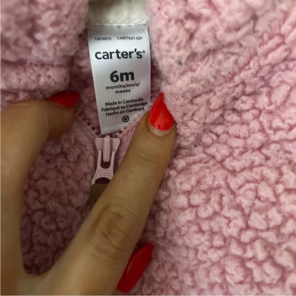 Carter's Pink Sherpa Puffer Jacket 6 Months