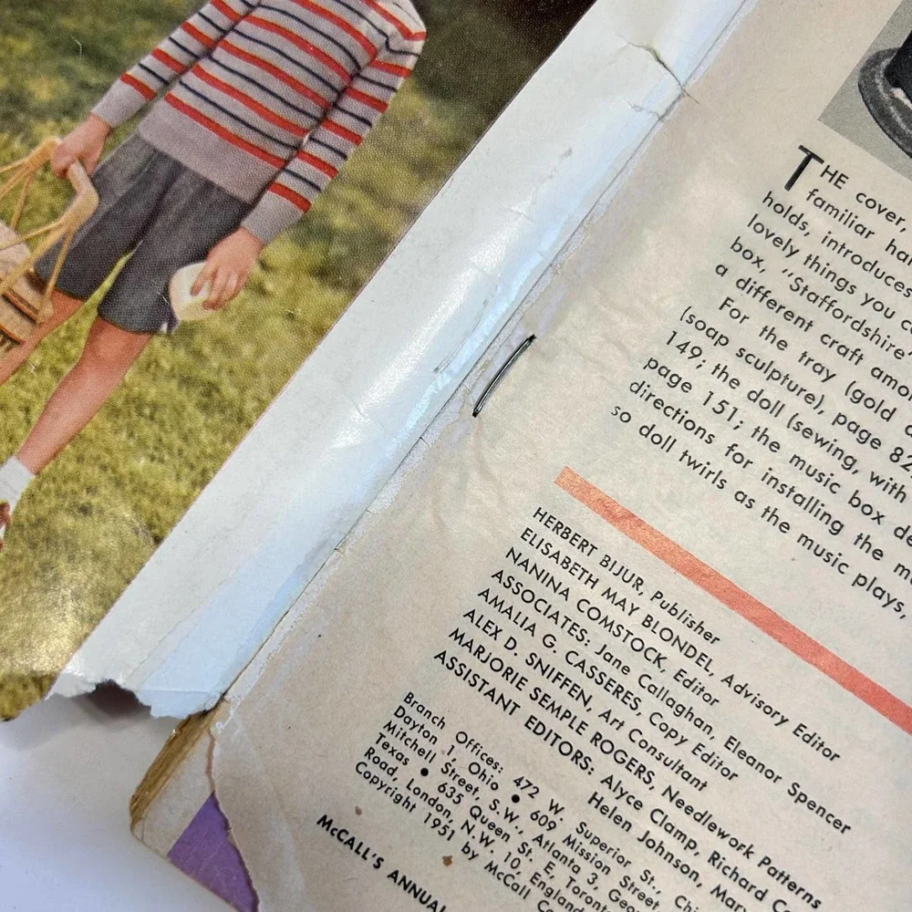 Vintage 1951 Mccalls‎ Needlework & Crafts Annual Volume II Magazine