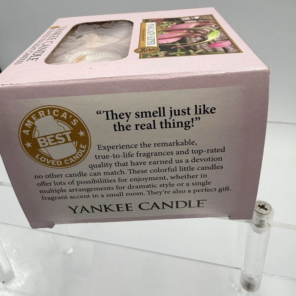Retired Yankee Candle Pink‎ Lady Slipper One Box of 12 SCENTED TEA LIGHT Candles