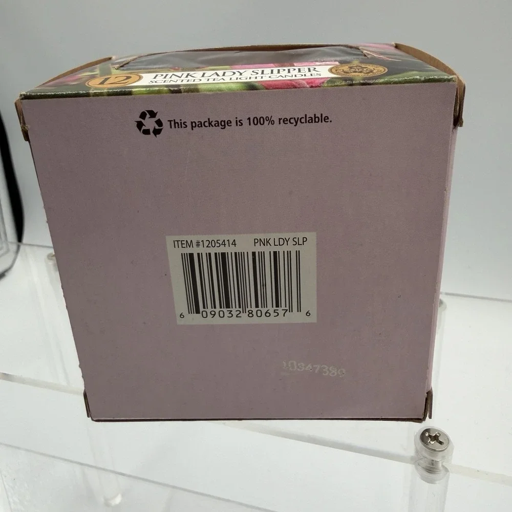 Retired Yankee Candle Pink‎ Lady Slipper One Box of 12 SCENTED TEA LIGHT Candles