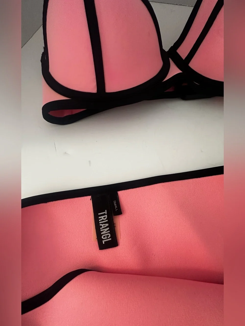 Assorted Triangl swimwear Pink and Neon Yellow Colorblock Bikini Set