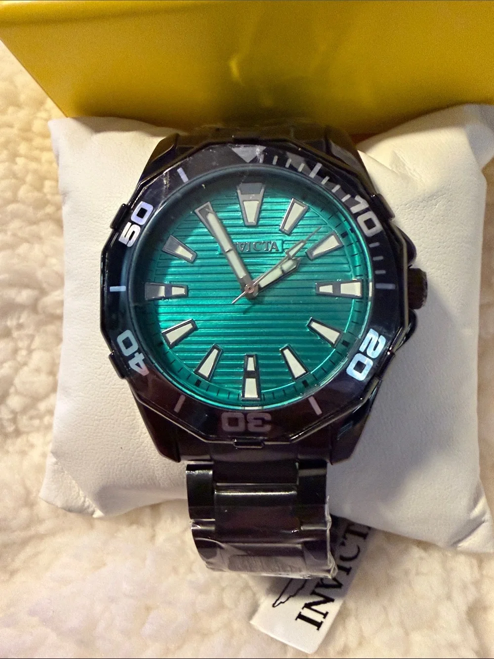 Invicta Pro Diver Black Bracelet Watch with Green Dial