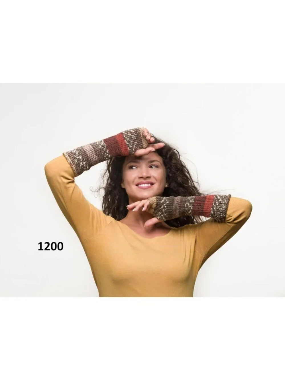 Cozy Handmade Knitted Winter Fingerless Gloves - Multicolor Wool for All Sizes