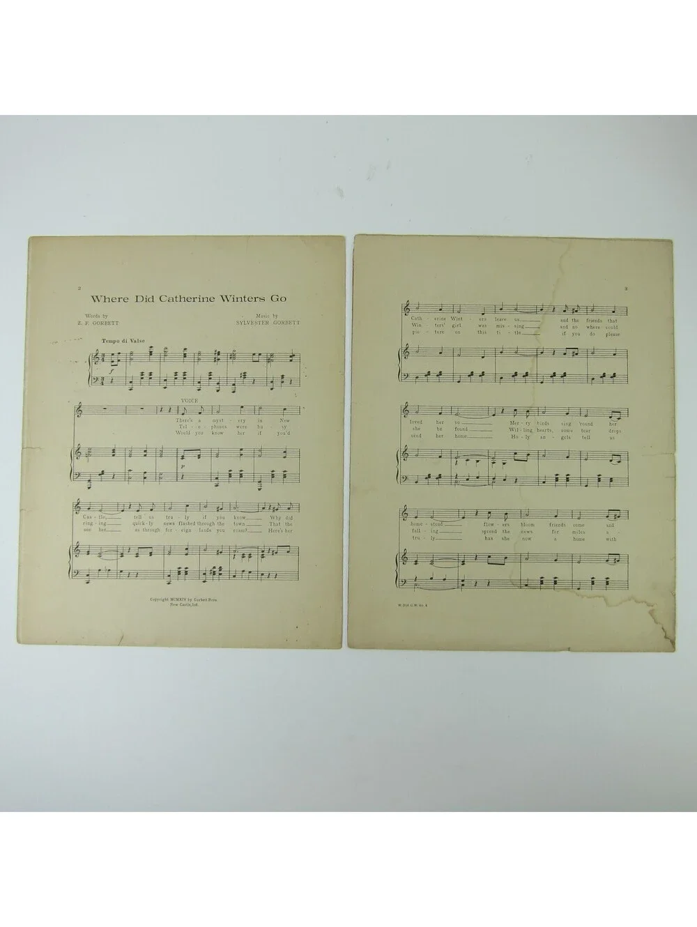 Where Did Catherine Winters Go? Gorbett Bros New Castle Indiana Antique 1914