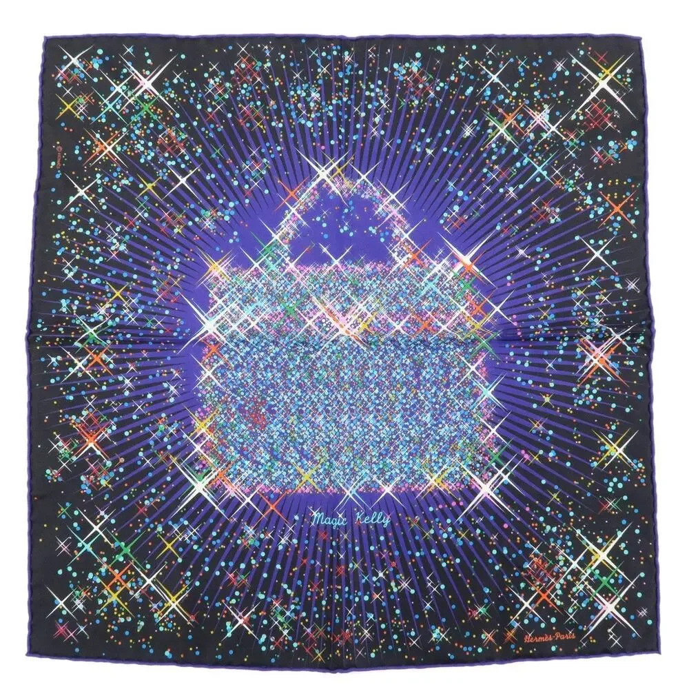 Hermes Carre 42 Magic Kelly Silk Scarf Multicolor