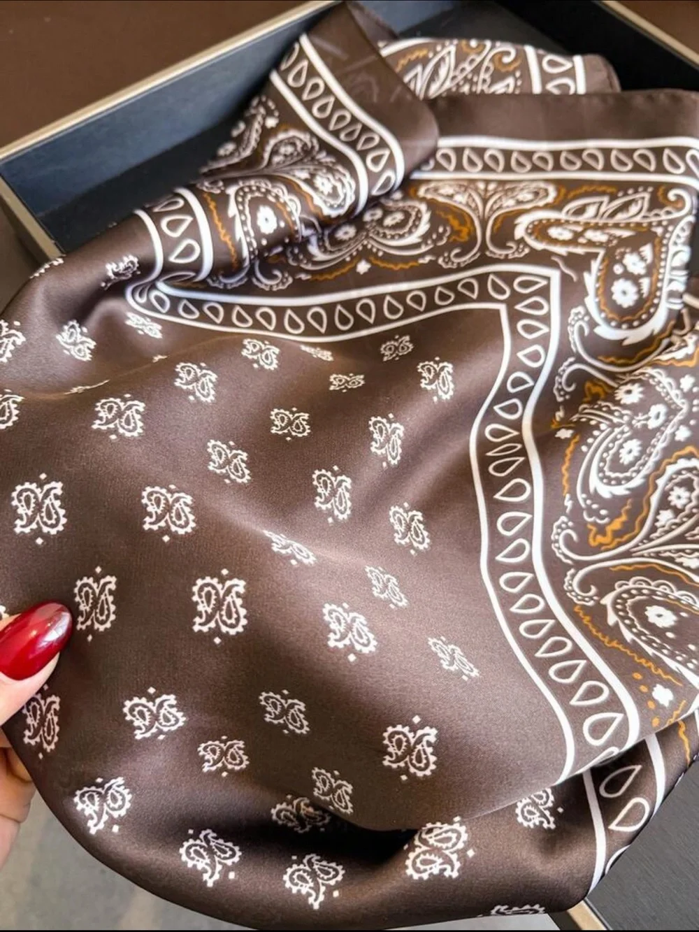 Paisley Satin Square Scarf Bandana – Choose Your Color