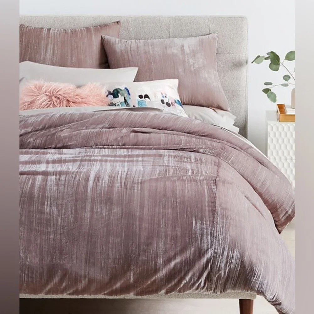 West Elm Blush Pink Velvet Duvet Cover