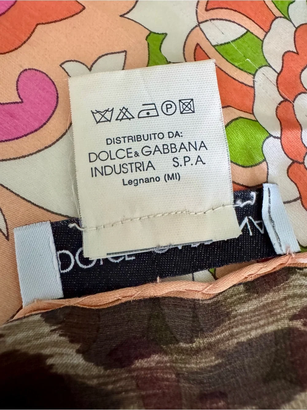 Vintage Designer Dolce & Gabbana 100% Silk Scarf Made in Italy