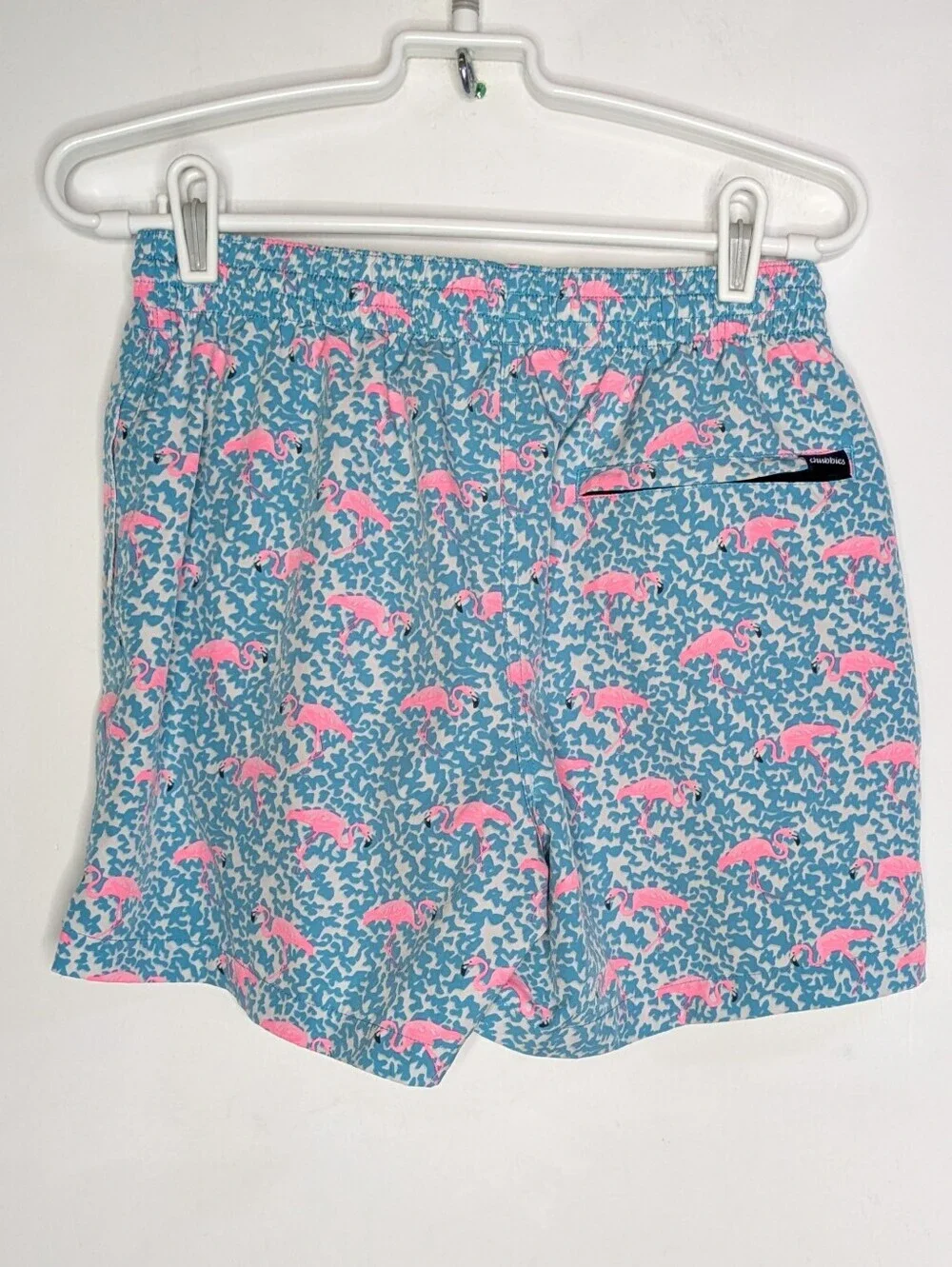 Chubbies Blue Pink Flamingo Swim Trunk M