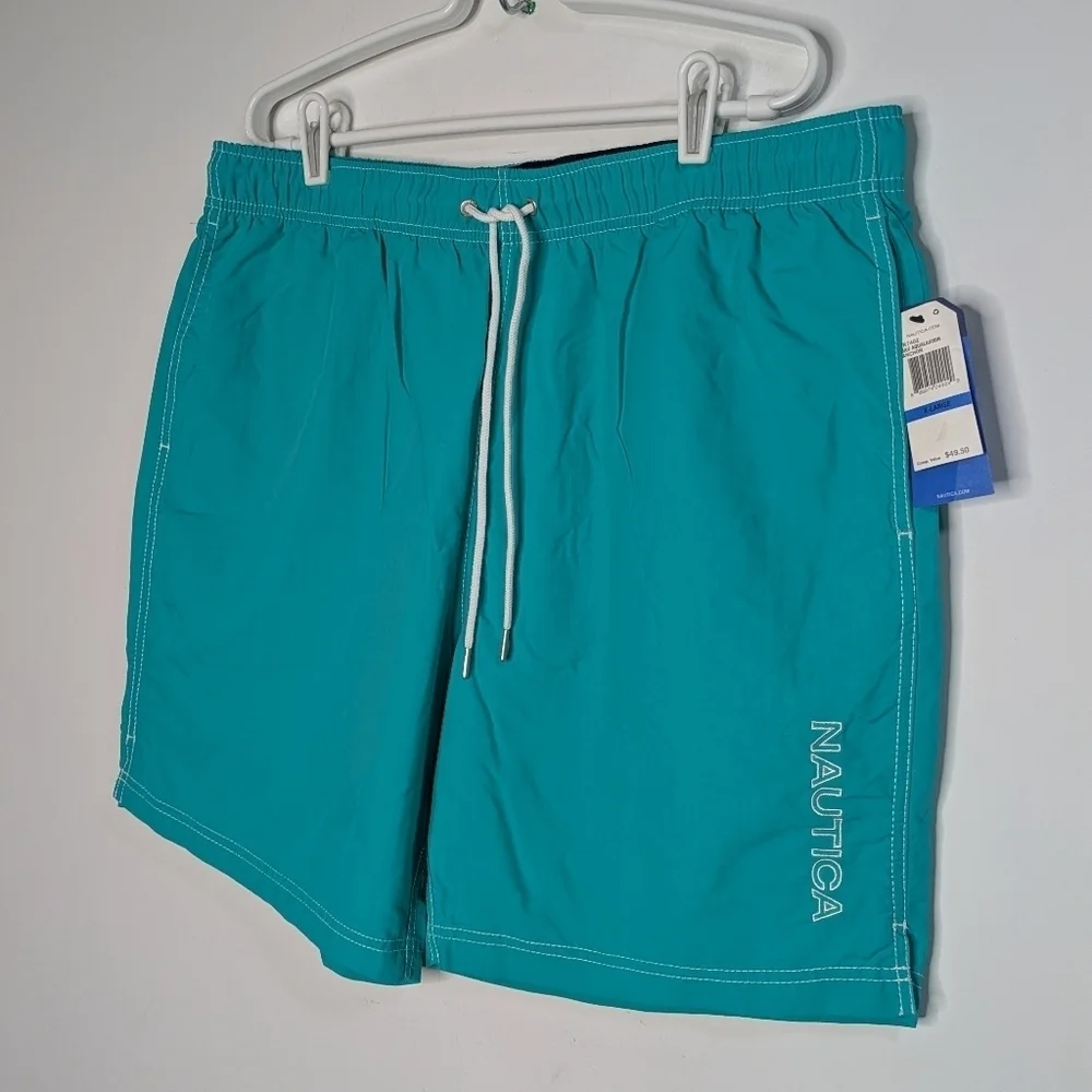 NWT Nautica Blue Swim Trunks Shorts XL