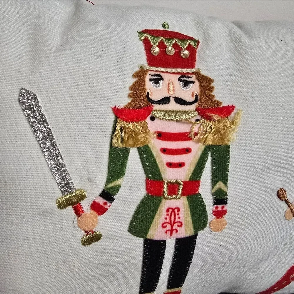 Red & White Nutcracker Decorative Christmas Pillow, 19
