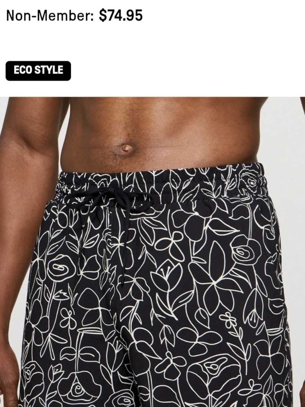 Fabletics The Cabana Shorts Black White Rose Floral 5
