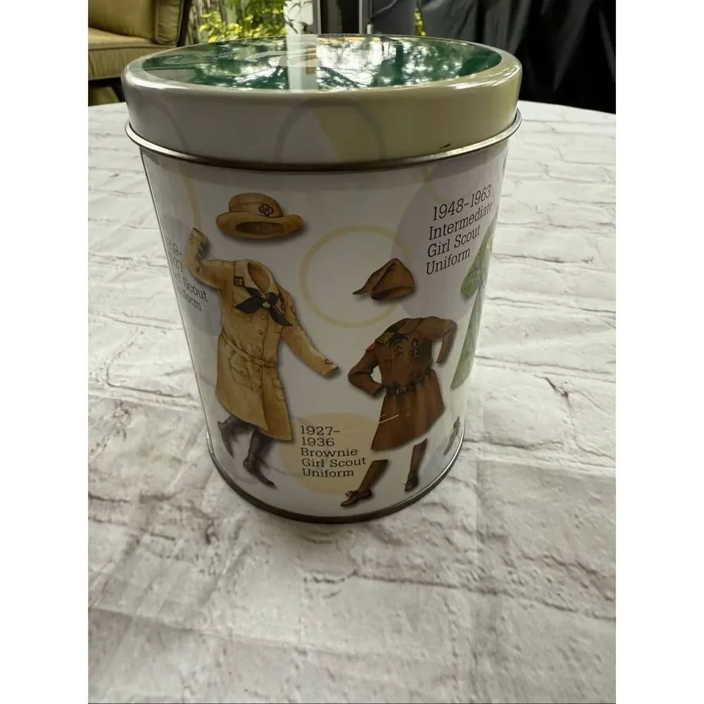 Girl Scouts Uniforms Through The Years Collectible Tin Small Round 1927-Present