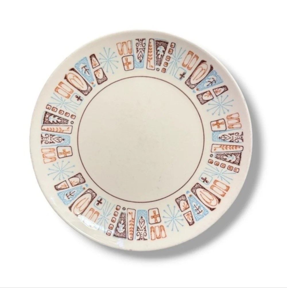 TAYLOR, SMITH & TAYLOR MCM Atomic “Moderne”Taylorstone Cup Saucer Dish VINTAGE
