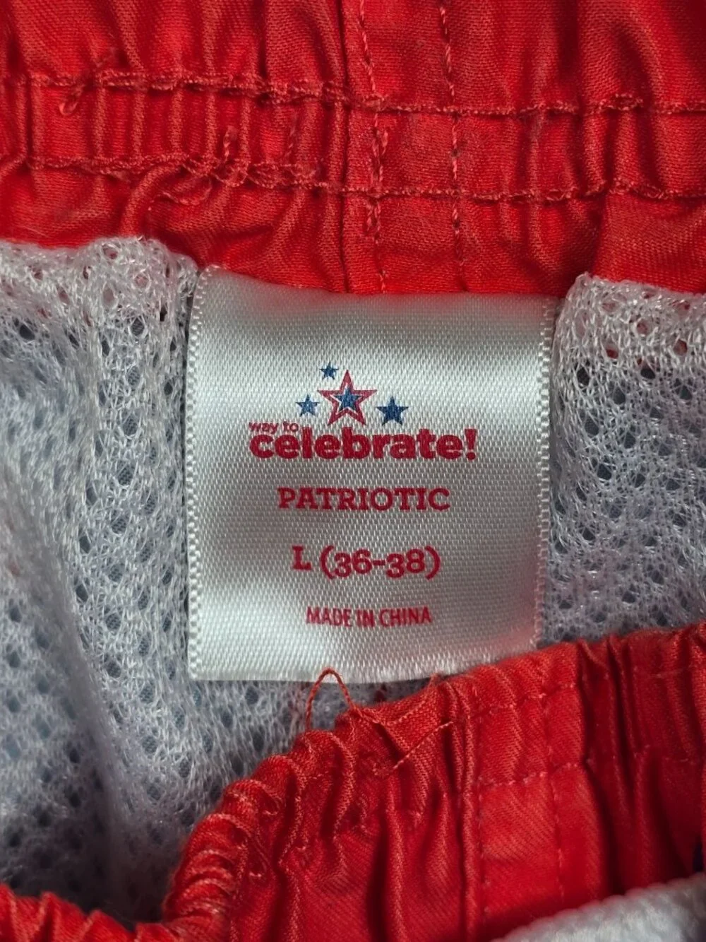 Celebrate Patriotic Mens Large Swim Trunks Watermelon Print