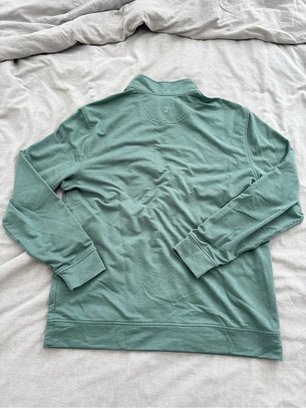 Duck Head Dunmore Performance Quarter Zip Pullover in Aspen Green Heather NWOT