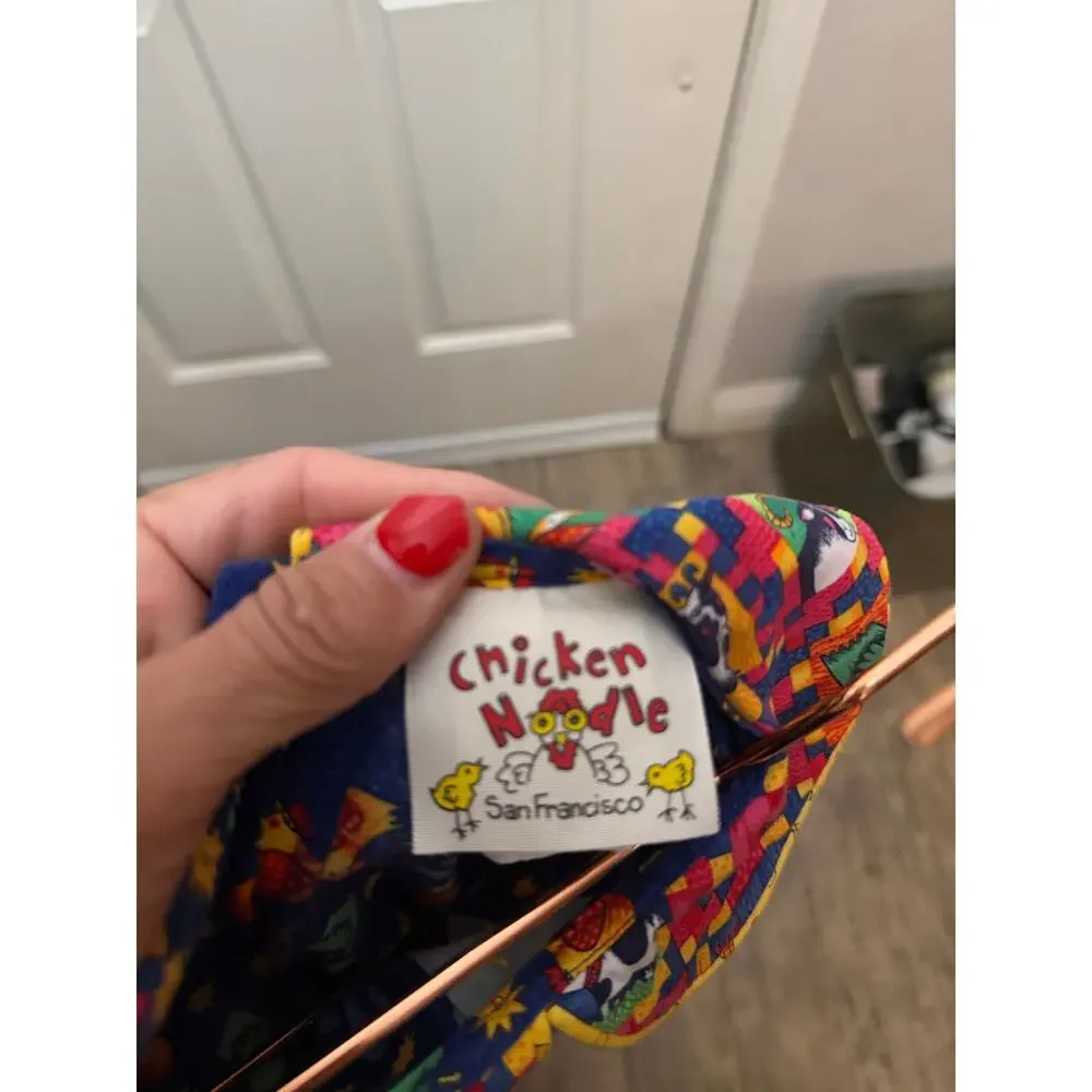 Vintage girls toddler Chicken Noodle Set Size 4T colorful farm 80s 90s