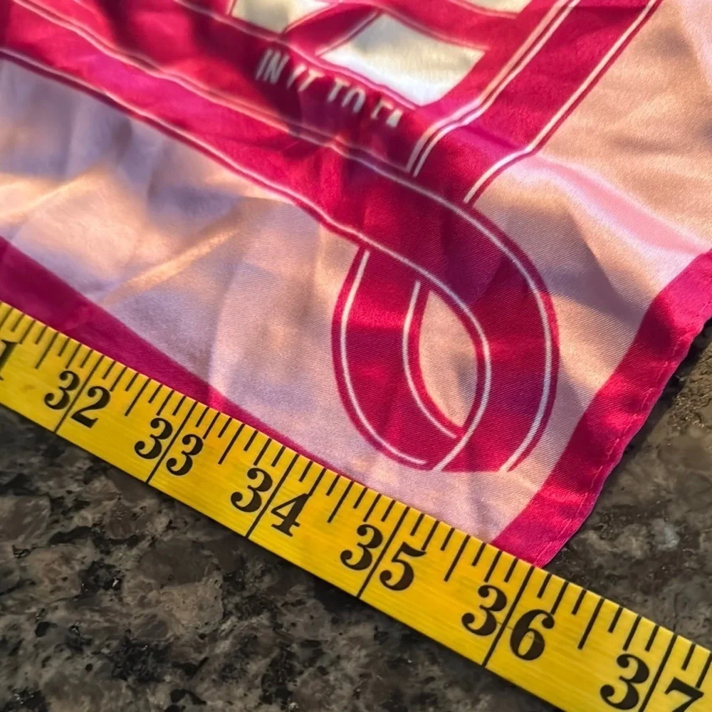 Avon vintage breast cancer in it to win it large satin scarf EUC