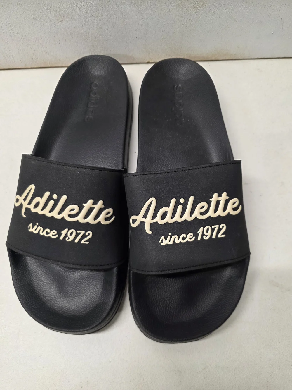adidas Adilette Shower Slides Mens US 10 Black Since 1972 Cloudfoam GW8747