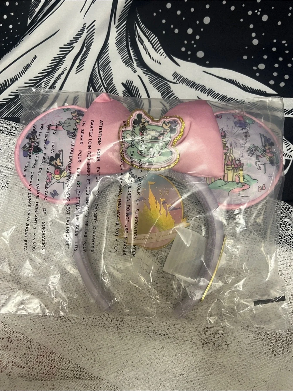 NWT! Disney Parks x Stoney Clover Lane Fantasyland Minnie Ears Headband