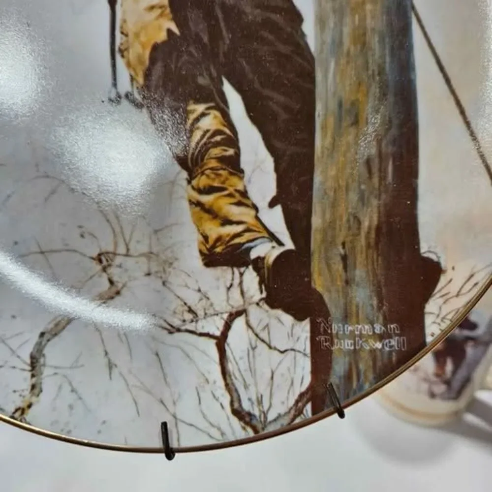 Norman Rockwell AT&T Telephone Lineman Plate and Limited Edition Tankard Mug. 2