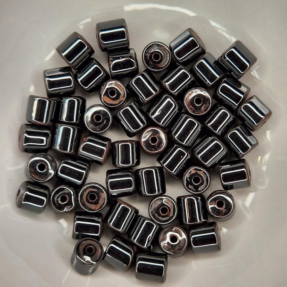 Hemalyke 50 Count 6mm Barrel Drum Beads #46