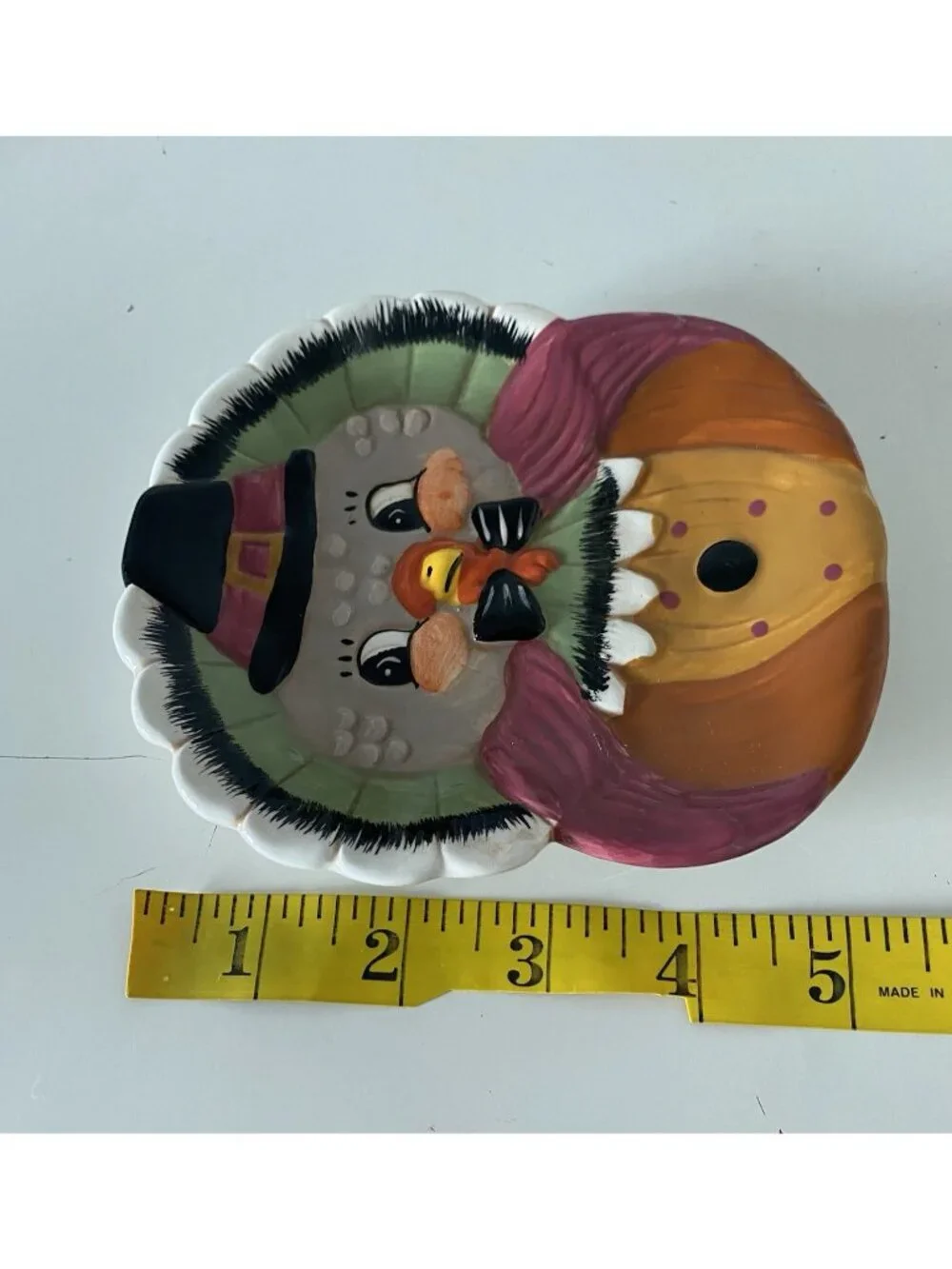 Johanna Parker Fall Thanksgiving Turkey Pilgrim Hat Ceramic Spoon Rest NEW